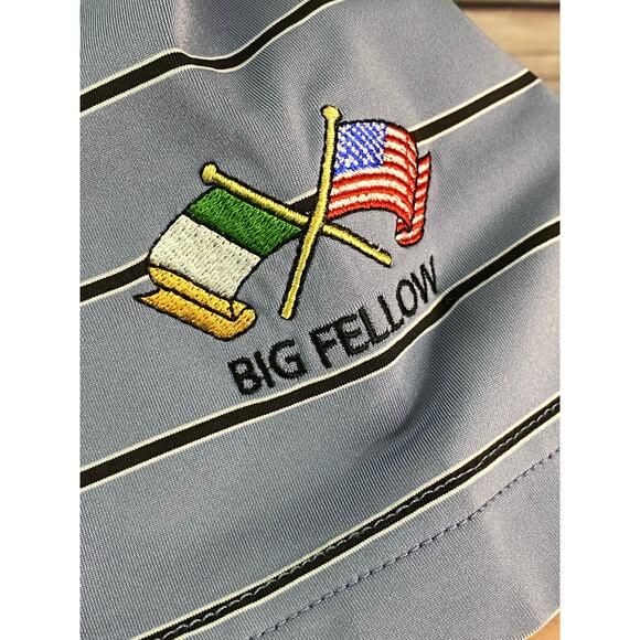 Peter Millar Polo Shirt Men's Med Blue Summer Comfort Golf "Big Fellow" Irish - Picture 9 of 9